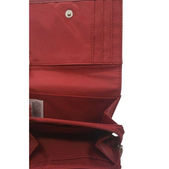 Longaberger Homestead Summertime Striped Sunny Day Checkbook Wallet Set USA Red - Picture 10 of 12